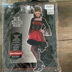 Women costume size Medium 2 piece costume dress and choker with attached collar